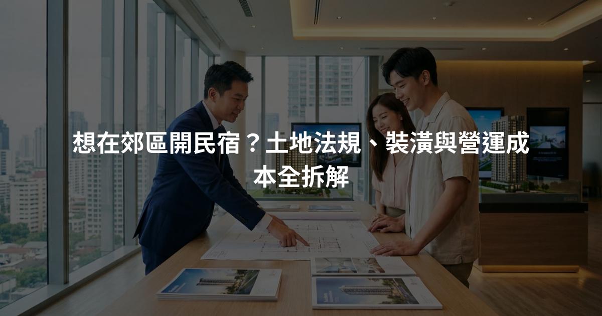 想在郊區開民宿？土地法規、裝潢與營運成本全拆解